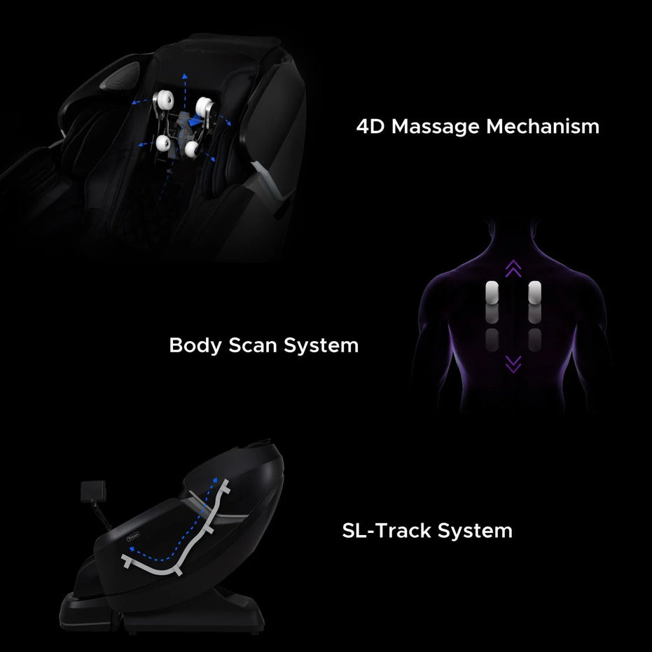 Pro-Vigor 4D Zero Gravity Massage Chair with SL Track & Heated Roller, Brown