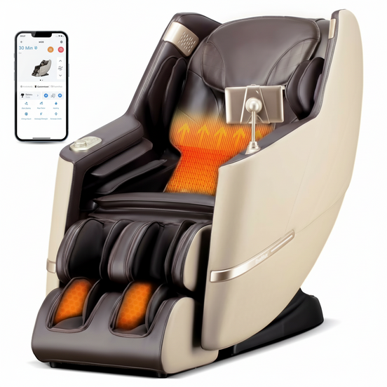 4D Massage Chair Full Body Zero Gravity, Massage Chairs and Recliners with Heated, SL Track, Bluetooth, APP Controller(Beige)