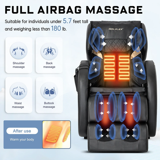 Full Body Massage Chair Recliner with Zero Gravity and Heat