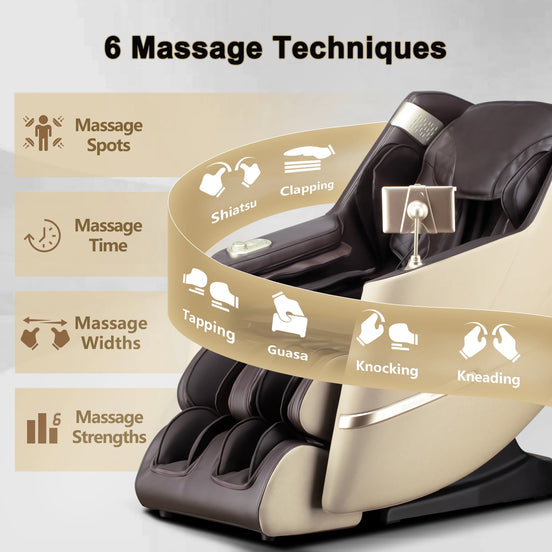 4D Massage Chair Full Body Zero Gravity, Massage Chairs and Recliners with Heated, SL Track, Bluetooth, APP Controller(Beige)